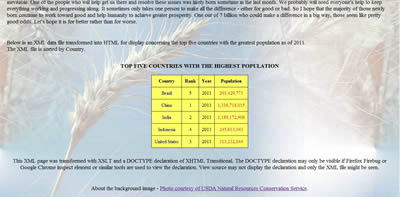 XML Transformed by XSL